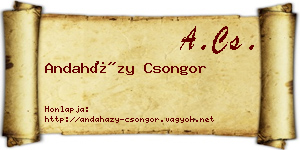 Andaházy Csongor névjegykártya